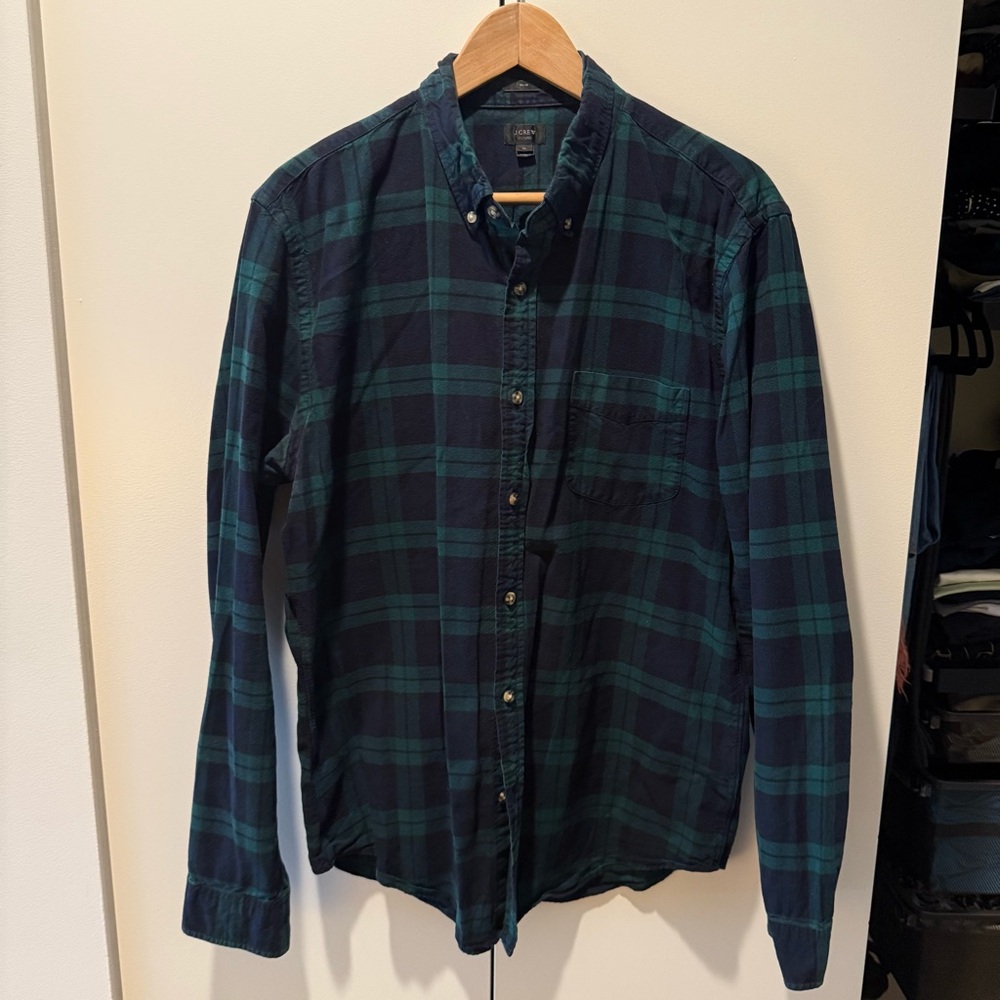 J. Crew XL Blackwatch Plaid Shirt Slim Oxford